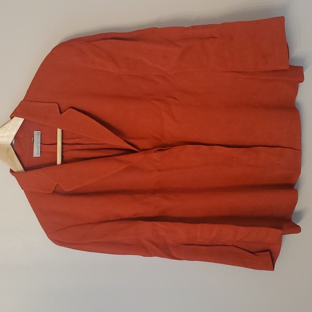 Anne Klein Orange Linen Blazer 14